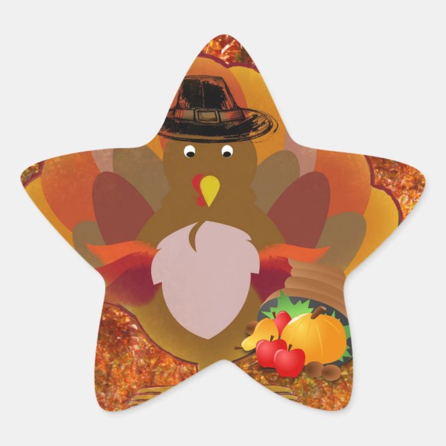 thanksgiving turkey star sticker (Front)