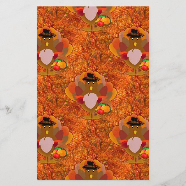 thanksgiving turkey stationery (Front)