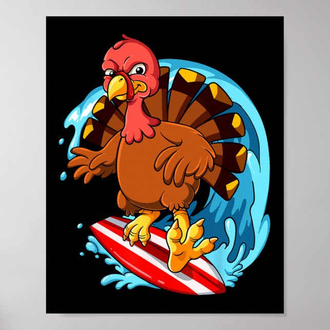 Thanksgiving Turkey Surfing  Poster (Front)