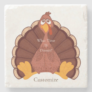 Thanksgiving Turkey Thunder_Cove Stone Coaster