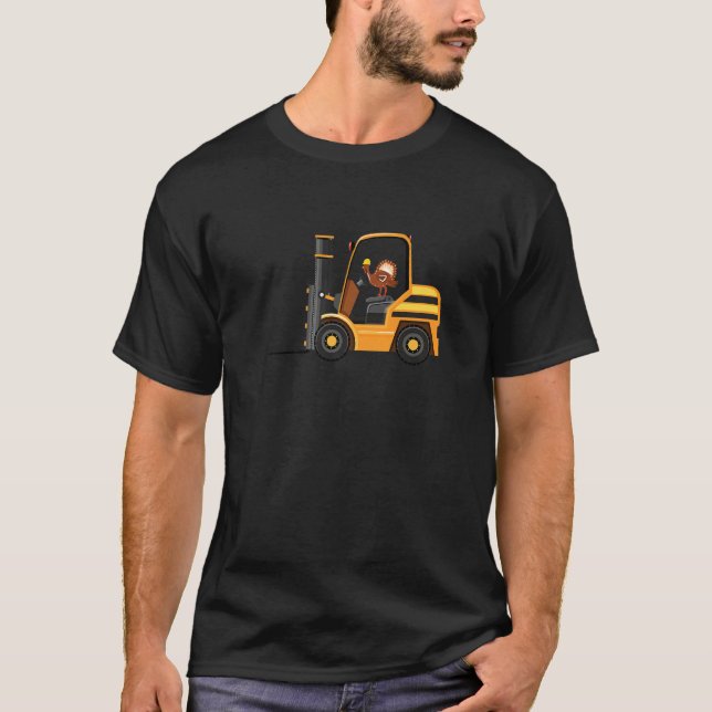 Thanksgiving Turkey Tractor Construction Vehicle T T-Shirt (Front)