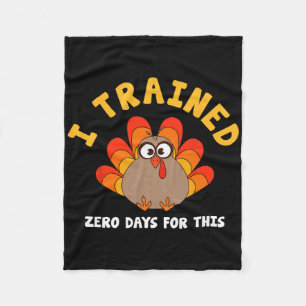 Thanksgiving Turkey Trot Running I Trained Zero Da Fleece Blanket