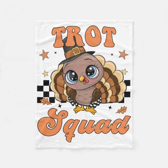 Thanksgiving Turkey Trot Squad  Fleece Blanket (Front)