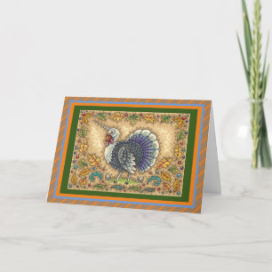 THANKSGIVING TURKEY UNICORN, WHIMSICAL FANTASY HOLIDAY CARD