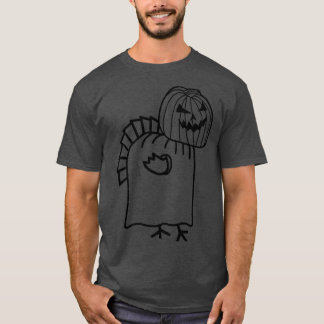 Thanksgiving Turkey Wearing Halloween Costume Line T-Shirt