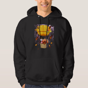 Thanksgiving Turkey Wearing Mask And Hot Air Ballo Hoodie