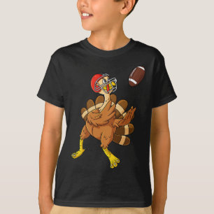 Thanksgiving Turkey Wide Receiver Football Boys Ki T-Shirt