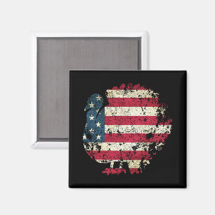 Thanksgiving Turkey With American Flag Magnet