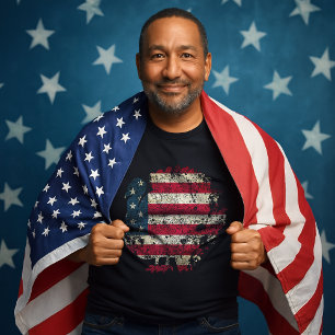Thanksgiving Turkey With American Flag T-Shirt