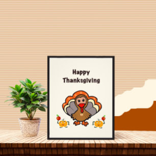 Thanksgiving turkey with friends photo print