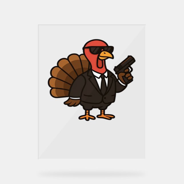 Thanksgiving Turkey with Pumpkin Pie Essential T-S Acrylic Sign (Front)