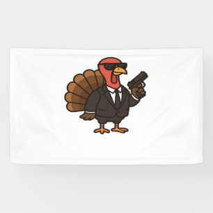 Thanksgiving Turkey with Pumpkin Pie Essential T-S Banner