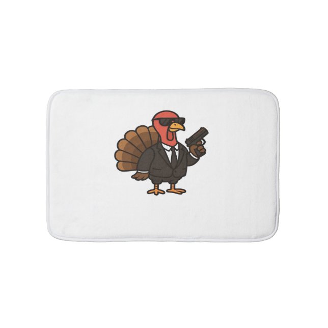 Thanksgiving Turkey with Pumpkin Pie Essential T-S Bath Mat (Front)