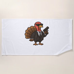 Thanksgiving Turkey with Pumpkin Pie Essential T-S Beach Towel