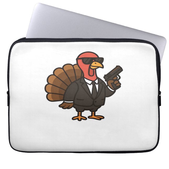 Thanksgiving Turkey with Pumpkin Pie Essential T-S Laptop Sleeve (Front)