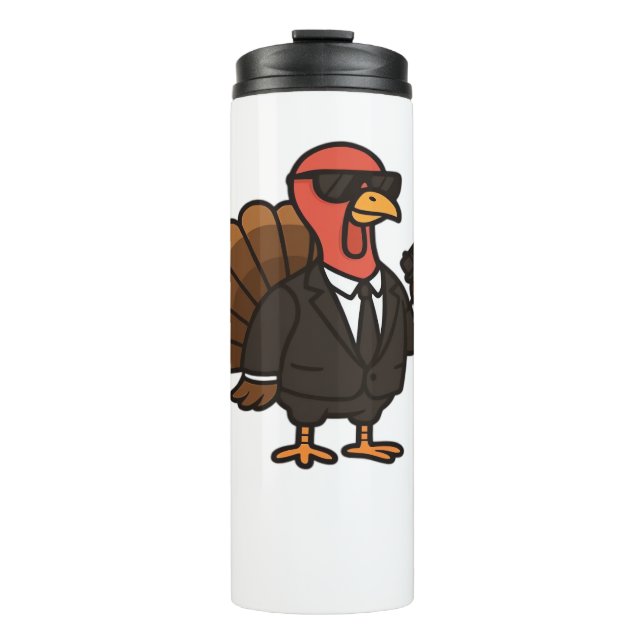 Thanksgiving Turkey with Pumpkin Pie Essential T-S Thermal Tumbler (Front)