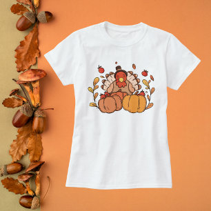 Thanksgiving Turkey with Pumpkins T-Shirt