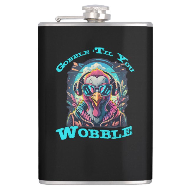 Thanksgiving Turkey Wobble Hip Flask (Front)