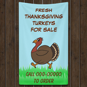 Thanksgiving Turkeys For Sale Business Banner