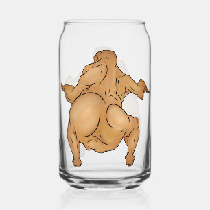 Thanksgiving Twerkey Drinkware Set Can Glass