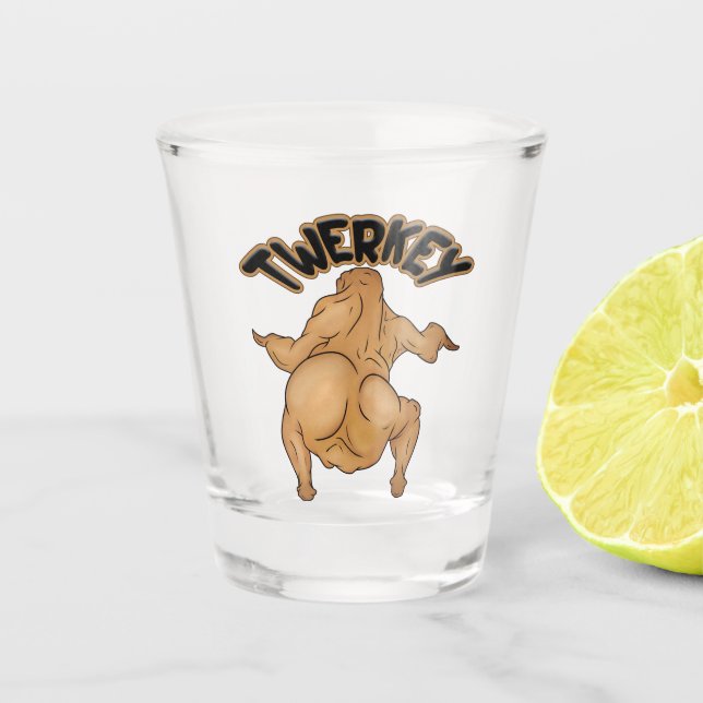 Thanksgiving Twerkey Shot Glass (Front)
