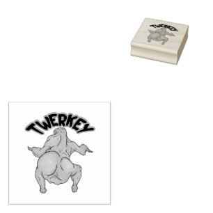 Thanksgiving Twerkey Wood Art Stamp