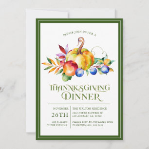 Thanksgiving Typography Fall Harvest Bouquet Holiday Card