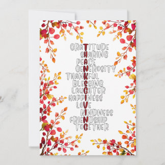 Thanksgiving Typography of Gratitude and Joy  Holiday Card