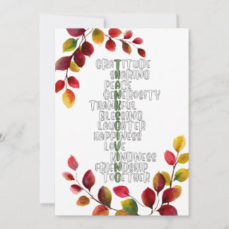 Thanksgiving Typography of Gratitude and Joy  Holiday Card