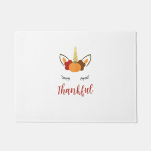 Thanksgiving Unicorn Family Outfit Doormat