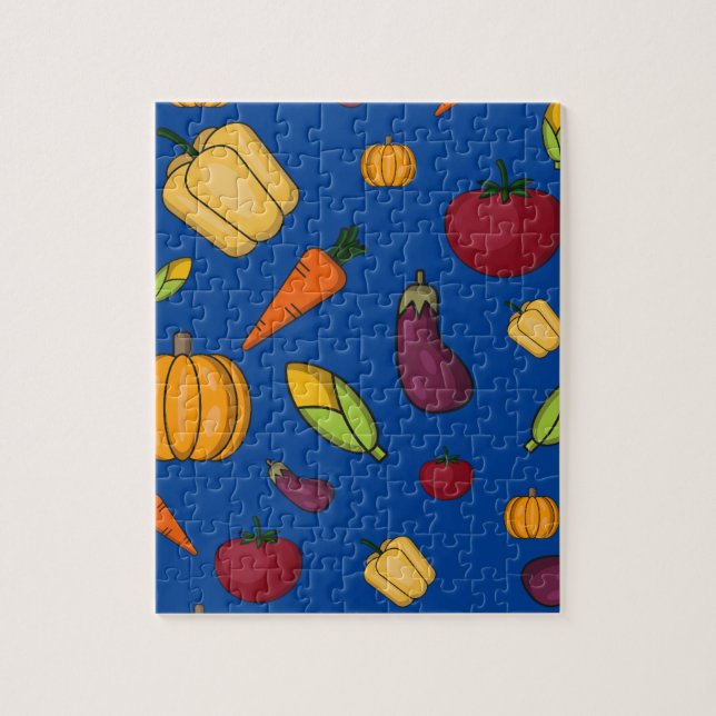 Thanksgiving vegetables pattern kids jigsaw puzzle (Vertical)