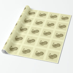 thanksgiving victorian vintage turkey wrapping paper