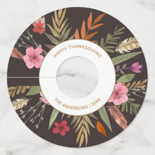 THANKSGIVING WATERCOLOR FALL FOLIAGE GLASS TAGS