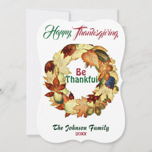 Thanksgiving Watercolor Fall Foliage Maple Wreath