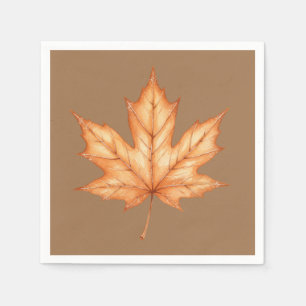Thanksgiving Watercolor Fall Leaf Napkin