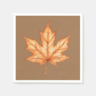 Thanksgiving Watercolor Fall Leaf Napkin