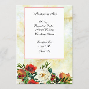 Thanksgiving Watercolor Flower Stationery Invitation