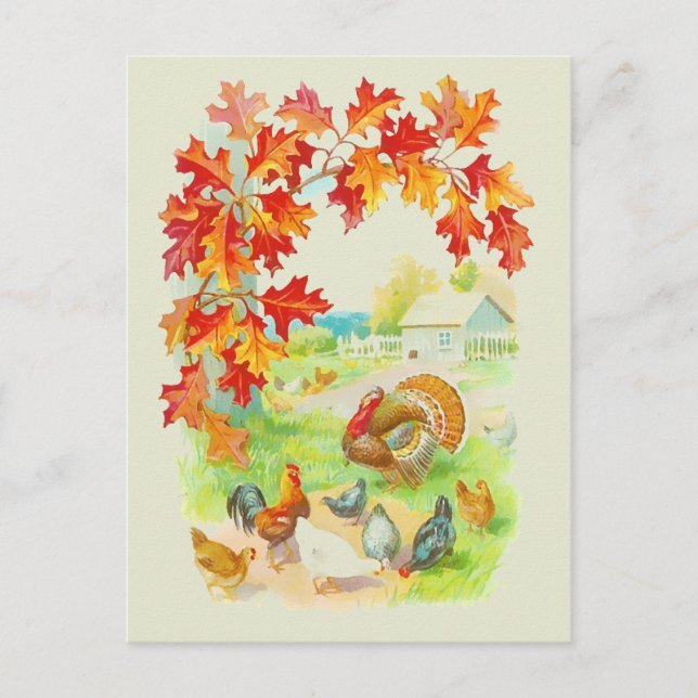 Thanksgiving Watercolor Holiday Postcard (Front)