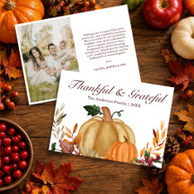 Thanksgiving Watercolor Pumpkin Autumn Fall Photo