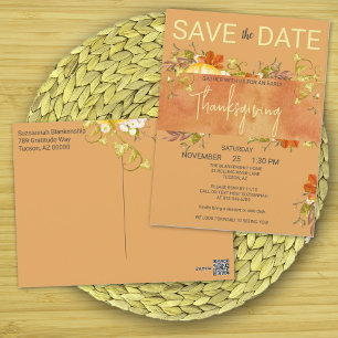 Thanksgiving Watercolor Rustic Greenery & Leaves   Postcard
