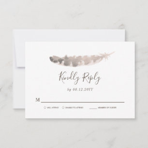 Thanksgiving Weekend Wedding   Turkey Feather RSVP