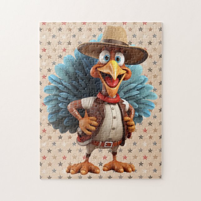 Thanksgiving Western Turkey Puzzle (Vertical)