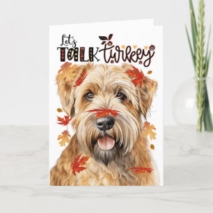 Thanksgiving Wheaten Terrier Dog Let's Talk Turkey Holiday Card
