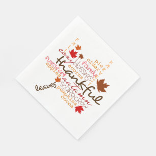 Thanksgiving/White Standard Luncheon Napkin
