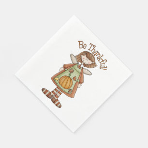 Thanksgiving/White Standard Luncheon Napkin