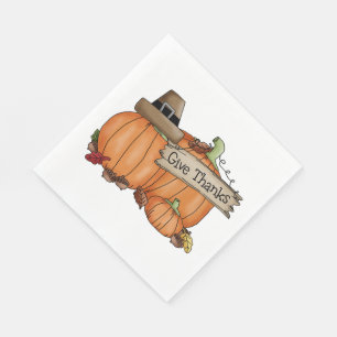 Thanksgiving/White Standard Luncheon Napkin