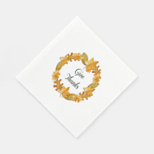 Thanksgiving/White Standard Luncheon Napkin/Thanks Napkin
