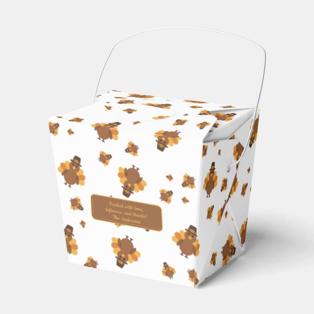 Thanksgiving White Turkey Leftovers  Favour Box (Front Side)