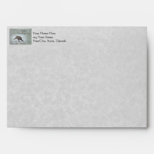 Thanksgiving Wild Turkey in Snowy Field Envelope