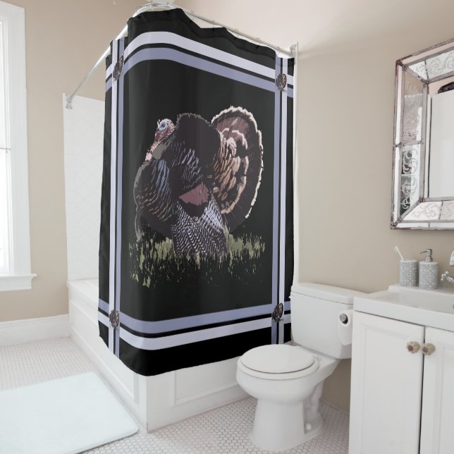 THANKSGIVING WILD TURKEY SHOWER CURTAIN (In Situ)